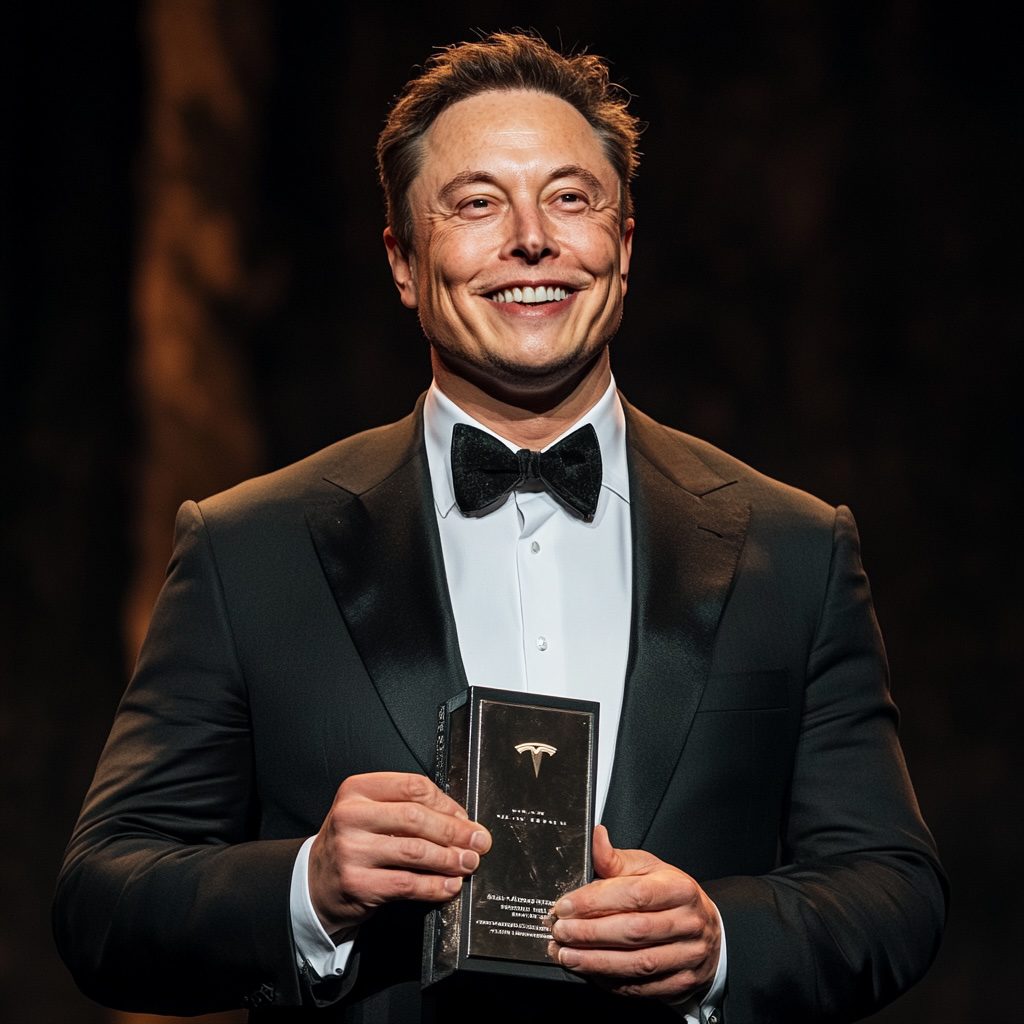 Elon Musk winning a 2024 Global Recognition Award